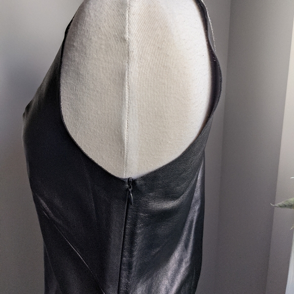 White Suede - Genuine Black Leather Top - Picture 3 of 9